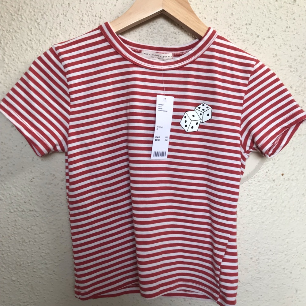 UO STRIPED CROP TOP